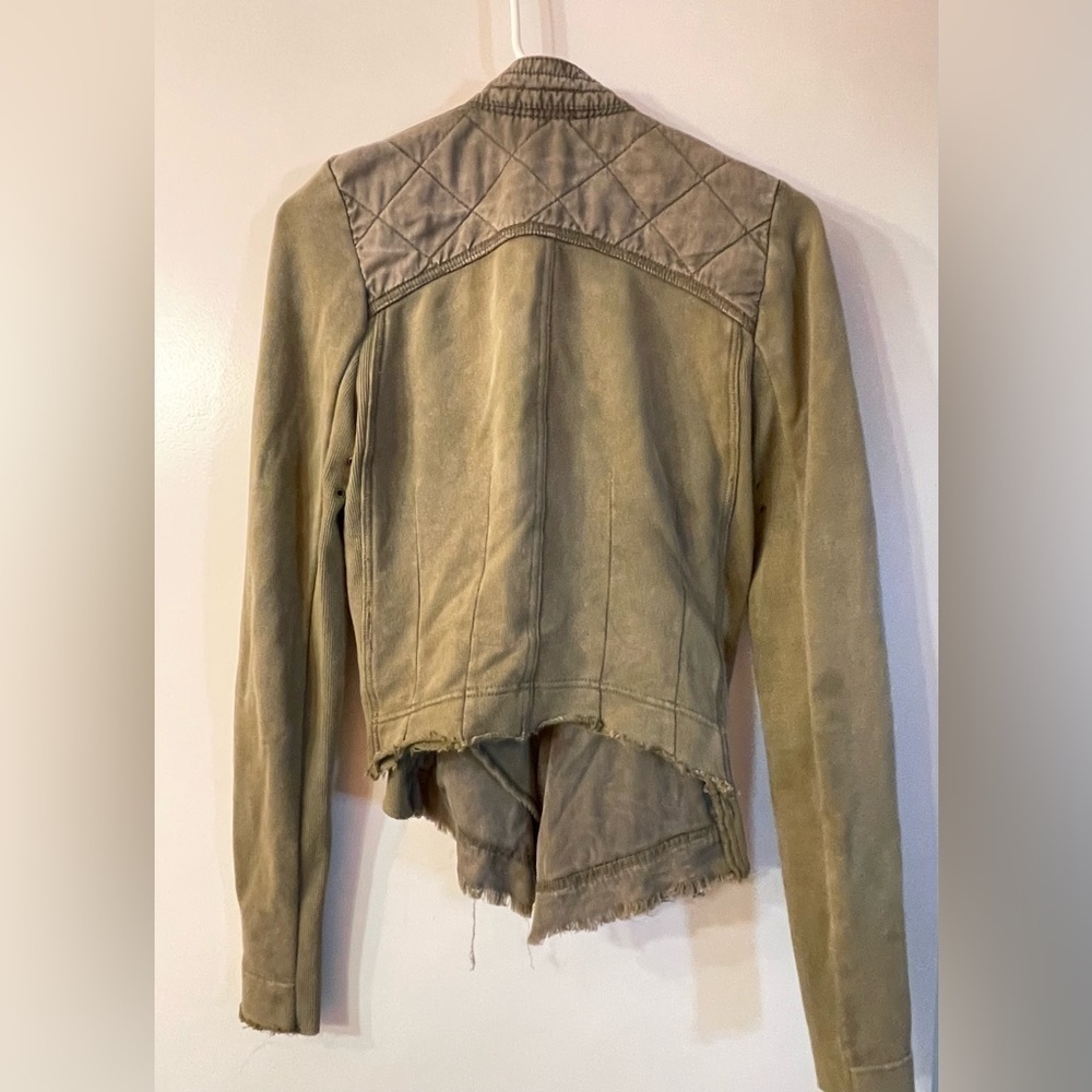 Free People Shrunken Moto jacket; moss green - Picture 5 of 9